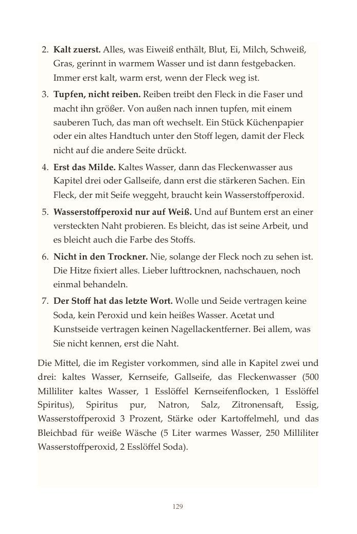 Seite 129: Das Fleckenregister